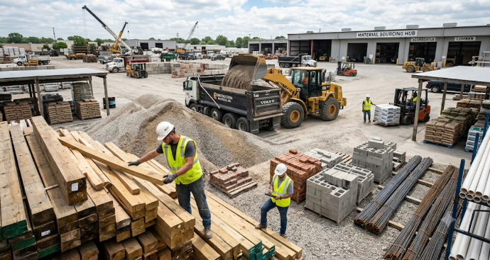 On-site engineers managing commercial infrastructure project